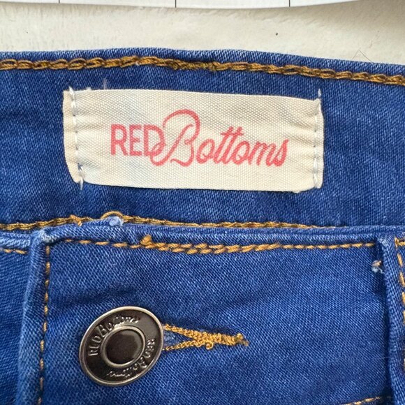 High-Waisted Skinny Button-Fly Blue Jeans By Red Bottoms Size 11/30 - Picture 3 of 13